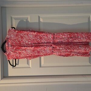 IBKUL Red and White Sleeveless Golf Dress, Size Medium